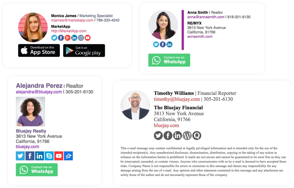 HTMLSig email signature preview